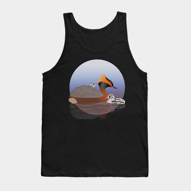 Horned grebe with chicks Tank Top by Zolinstudio